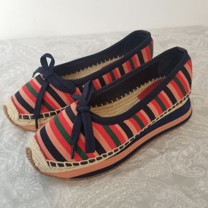 NWOT Tory Burch Daisy Sport Espadrille Ballet Flats Striped